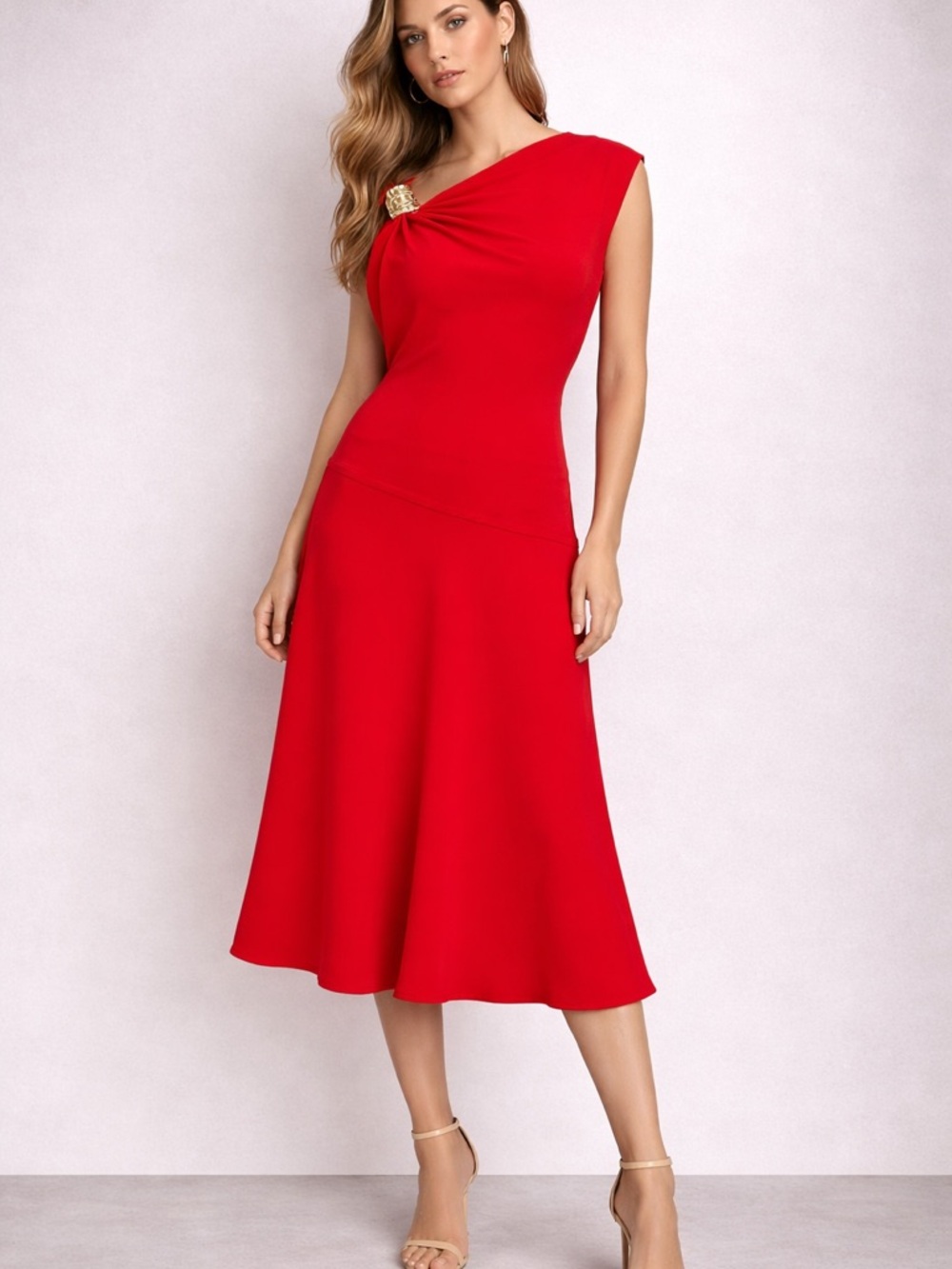 Brand New Proenzer Schouler Rue Draped Crepe Midi Dress Size 6